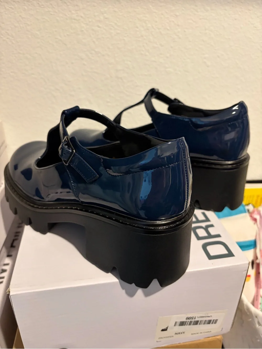 Dream Pairs Navy Y2K Chunky Sole Mary Jane Pumps size 9.5